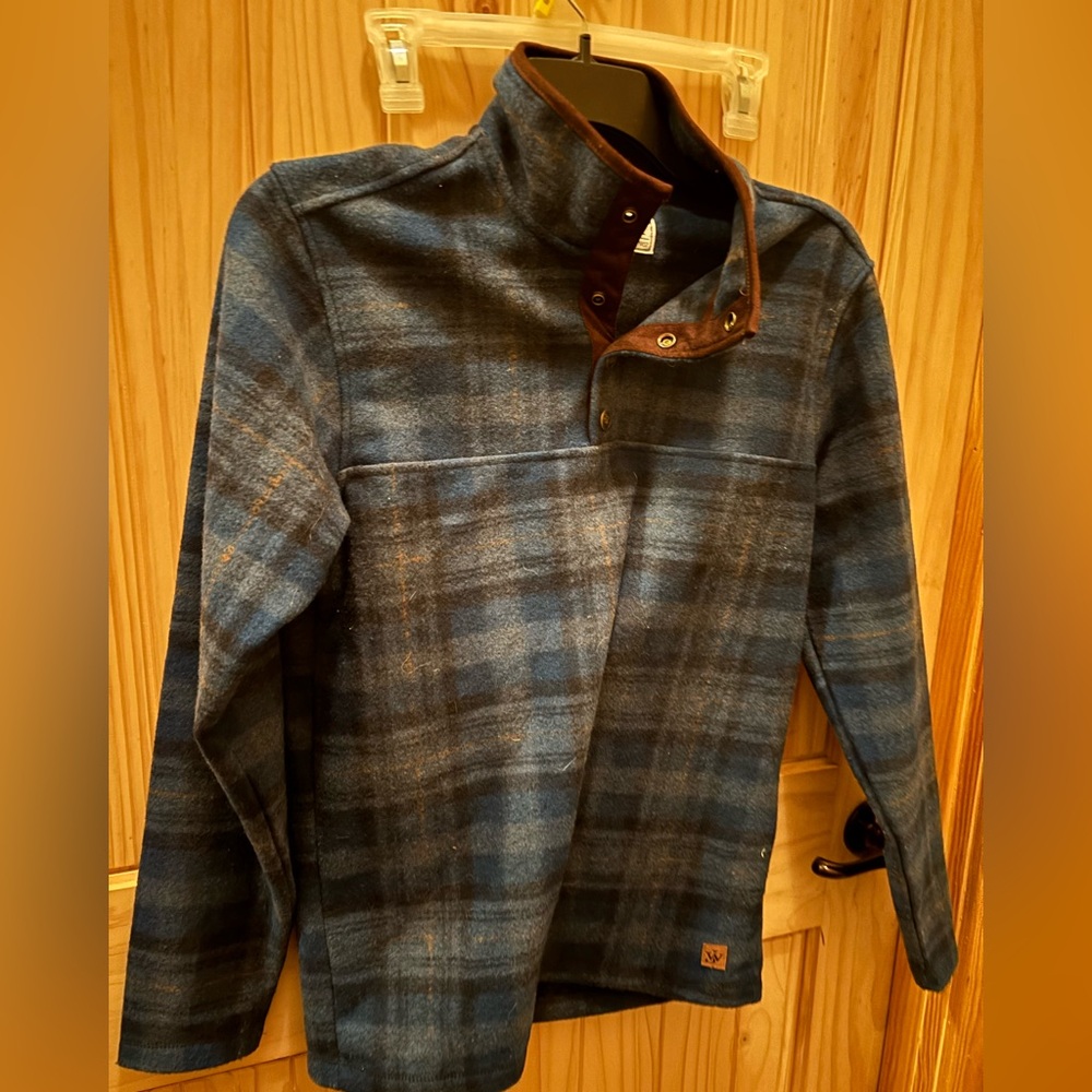 John Wayne Blue Plaid Pullover jacket size small